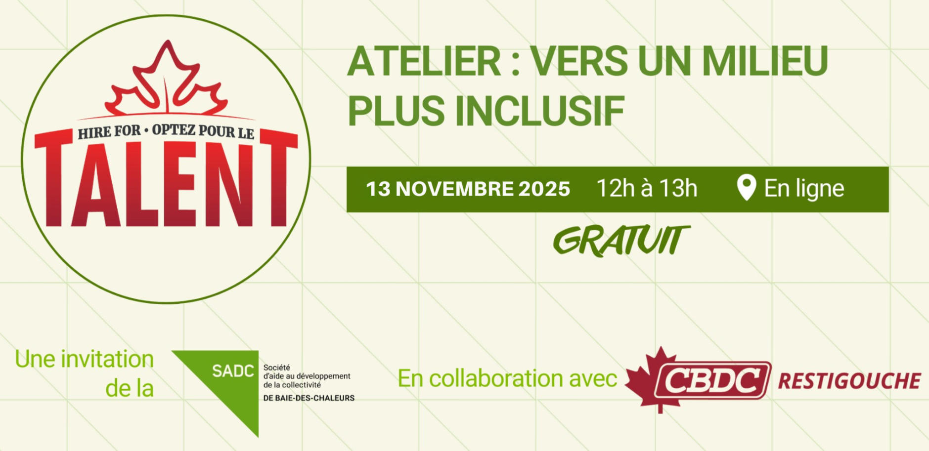 Webinaire atelier – Vers un milieu de travail plus inclusif